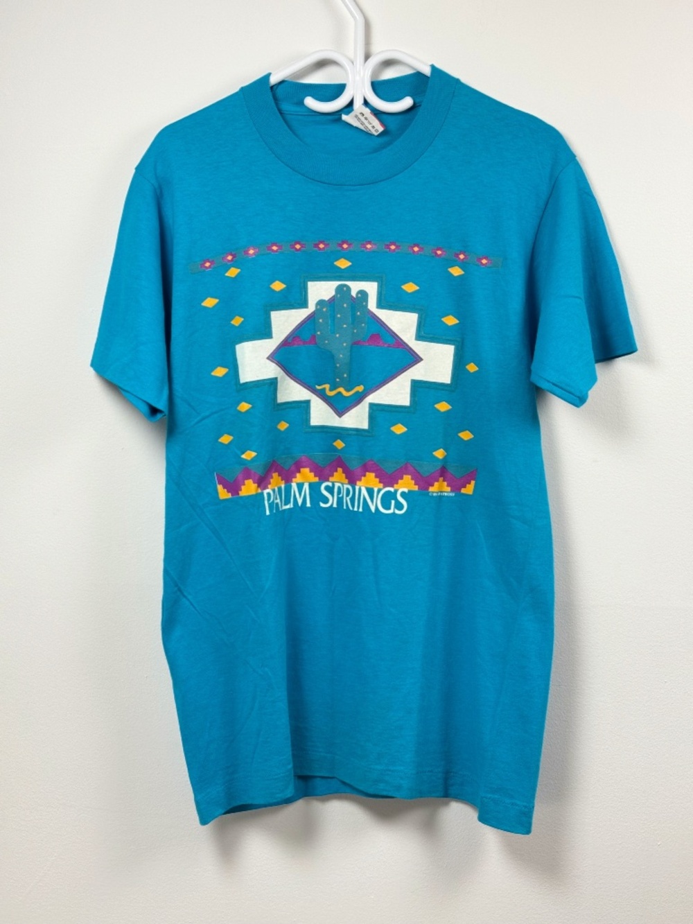 Vintage 1989 "Palm Springs" Fruit of the Loom Made in usa t-shirt size Medium